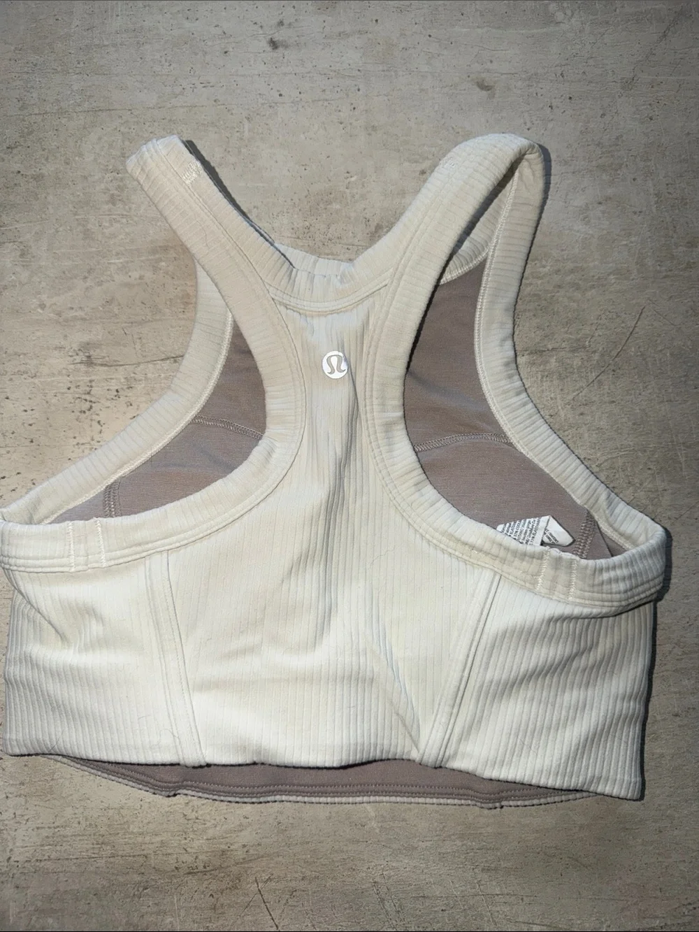 LULULEMON Ribbed High-Neck Crop Tank Top - White